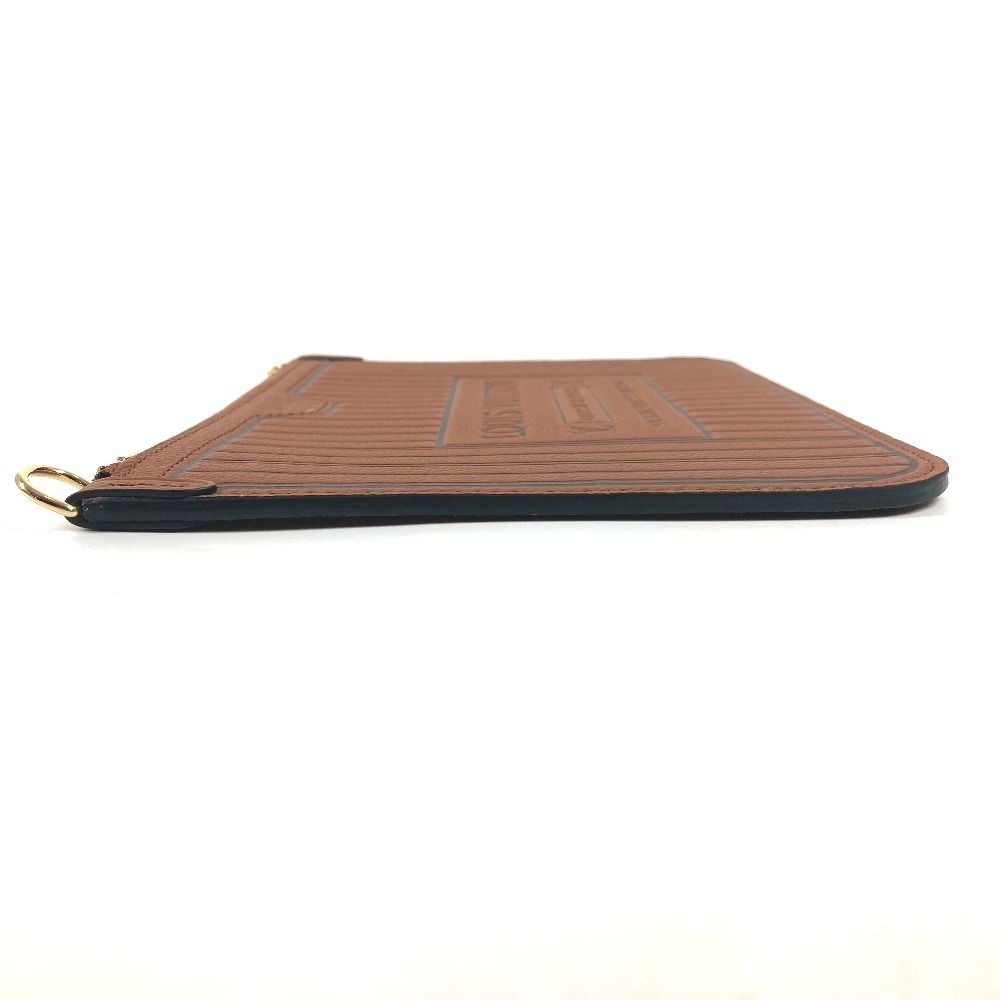 Louis Vuitton Pouch Neverfull Inside Out MM Leather Tan Brown — view 4