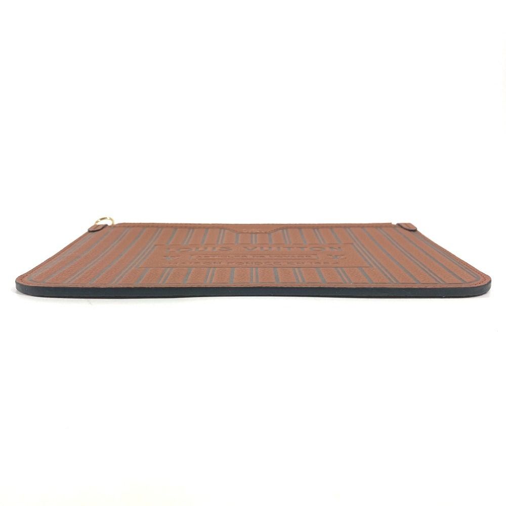 Louis Vuitton Pouch Neverfull Inside Out MM Leather Tan Brown — view 5