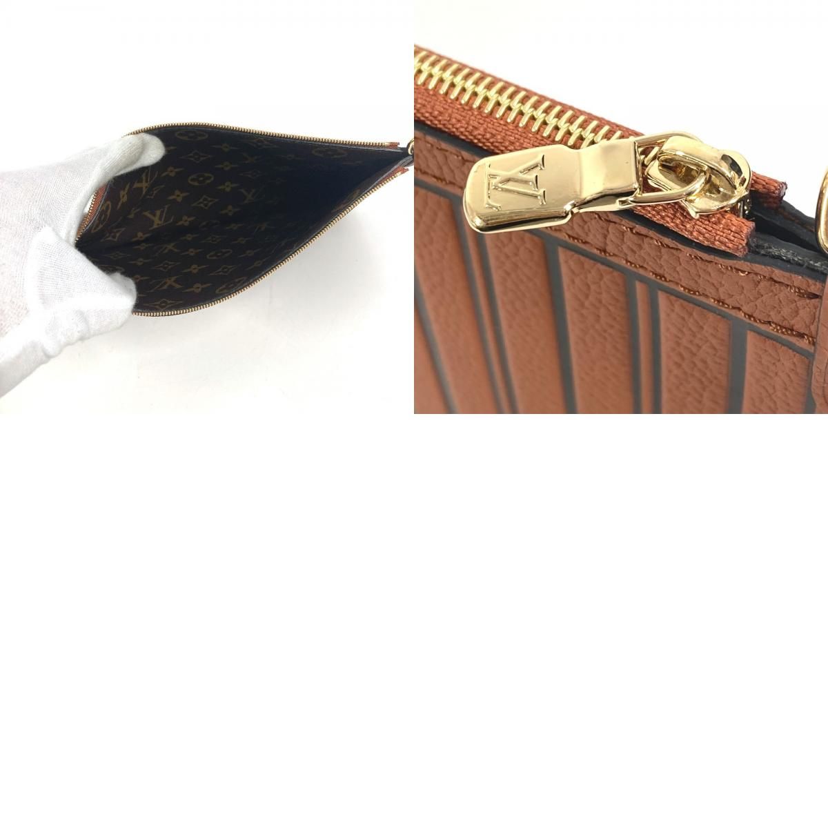 Louis Vuitton Pouch Neverfull Inside Out MM Leather Tan Brown — view 9