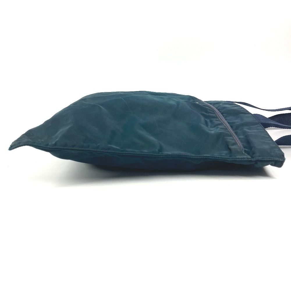 Prada Shoulder Bag Triangle Logo Nylon Blue — view 3