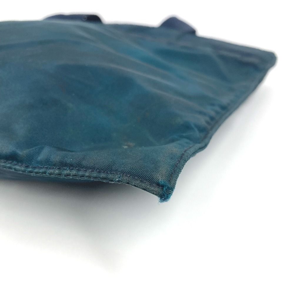 Prada Shoulder Bag Triangle Logo Nylon Blue — view 6