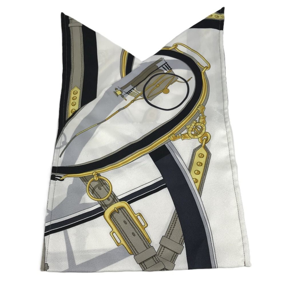 Hermes Handbag Tiash Furoshiki PM Silk White — view 7