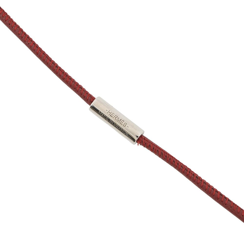 Hermes Necklace Tatta Sole Tatouage GM Rouge Grena Silver — view 5
