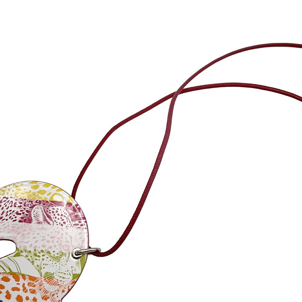 Hermes Necklace Tatta Sole Tatouage GM Rouge Grena Silver — view 7