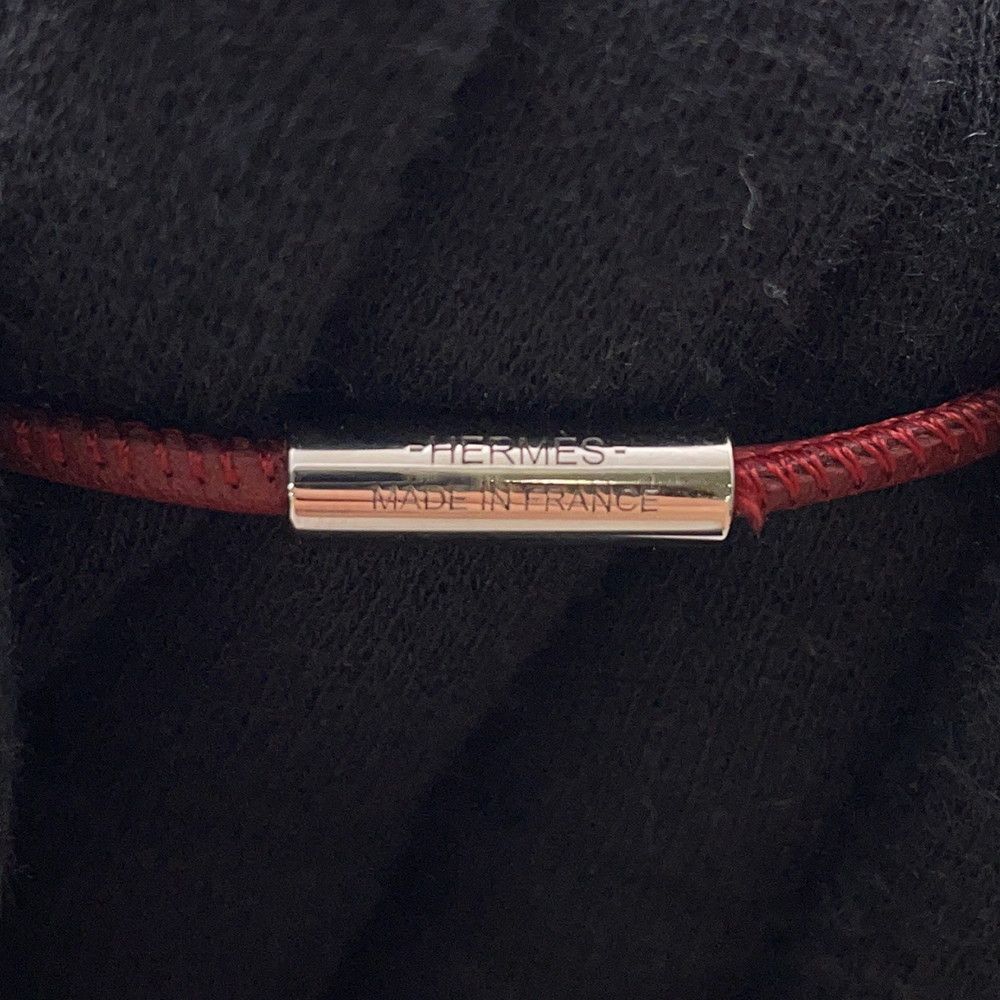 Hermes Necklace Tatta Sole Tatouage GM Rouge Grena Silver — view 8