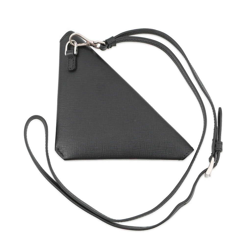 Prada Pouch Triangle Saffiano Leather Black — view 3
