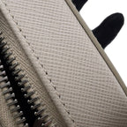 Prada Pouch Mini Triangle Logo Saffiano Pochette White — view 9