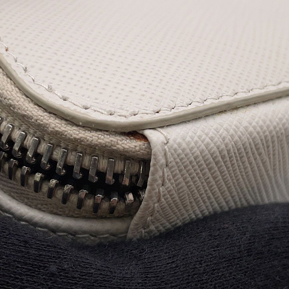 Prada Pouch Mini Triangle Logo Saffiano Pochette White — view 7