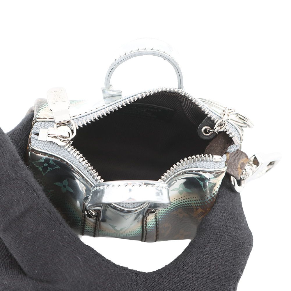 Louis Vuitton Bag Charm Monogram Metallic Mirror Mini Keepall Silver-brown — view 5
