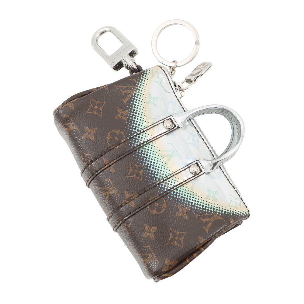 Louis Vuitton Bag Charm Monogram Metallic Mirror Mini Keepall Silver-brown — view 3