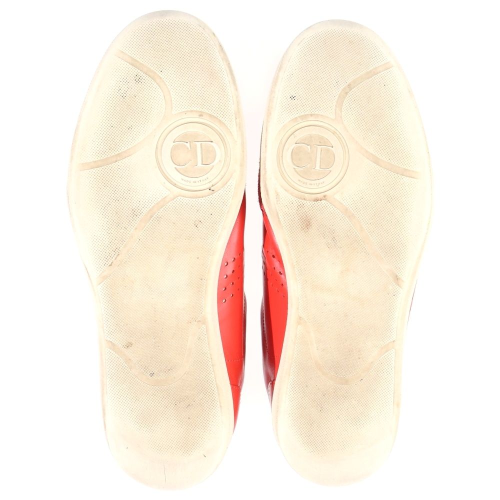 Dior Leather Lace Up Sneakers German Trainer Red — view 5