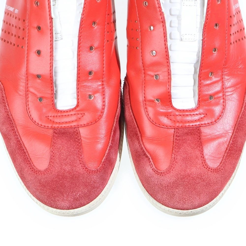 Dior Leather Lace Up Sneakers German Trainer Red — view 6