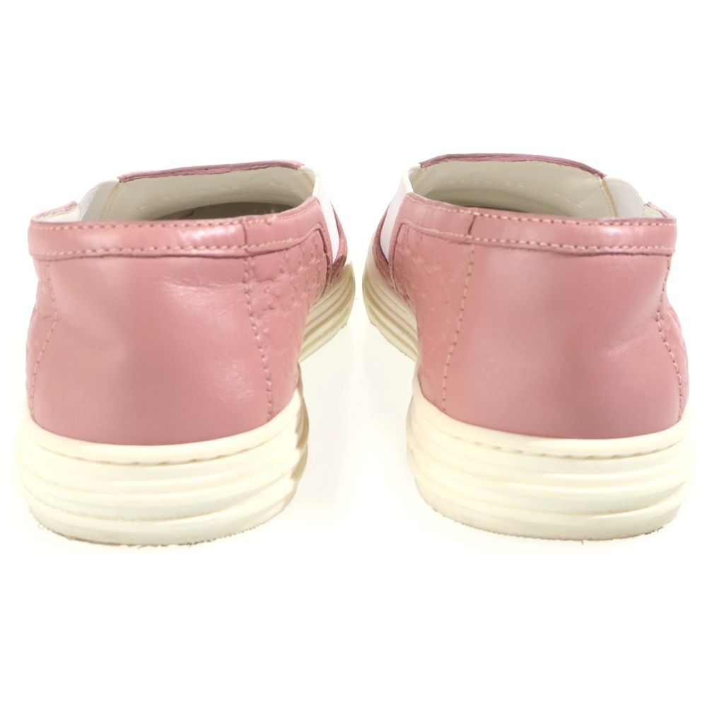 Gucci Micro Guccissima Embossed Leather Sneakers Slip on Pink — view 3