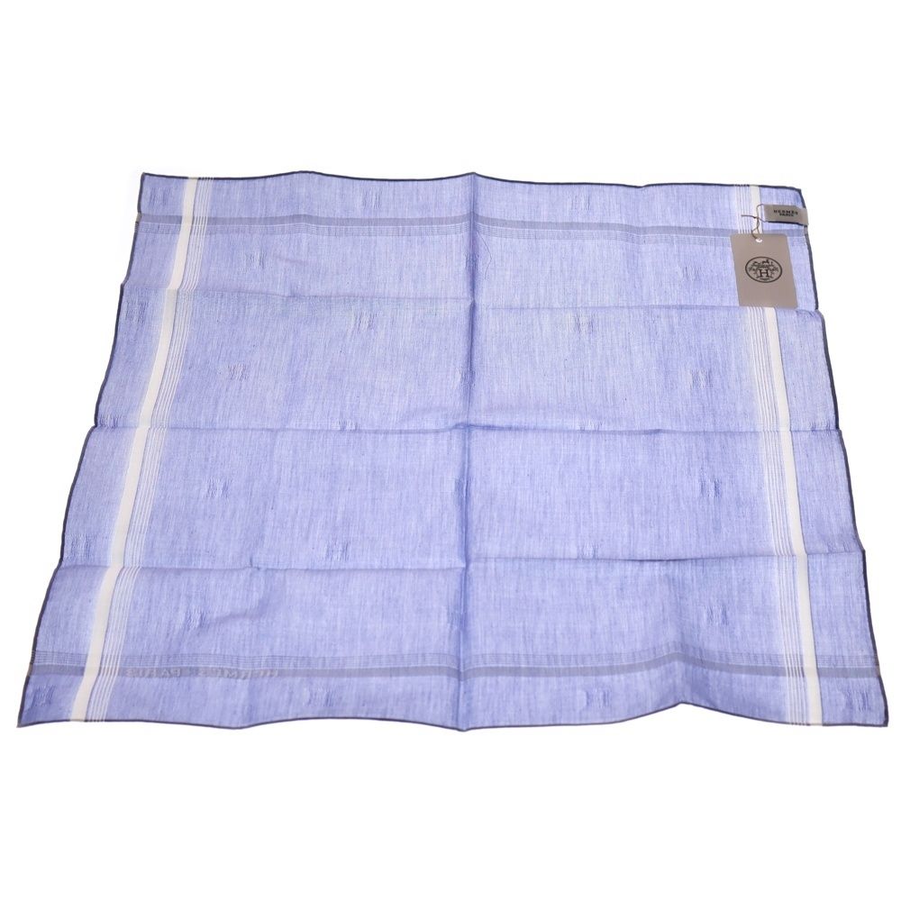 Hermes Relief Cotton Handkerchief Blue — view 2