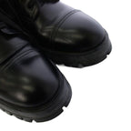 Prada Short Boots Side Zip Lace Up 35 Black — view 4