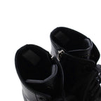 Prada Short Boots Side Zip Lace Up 35 Black — view 5