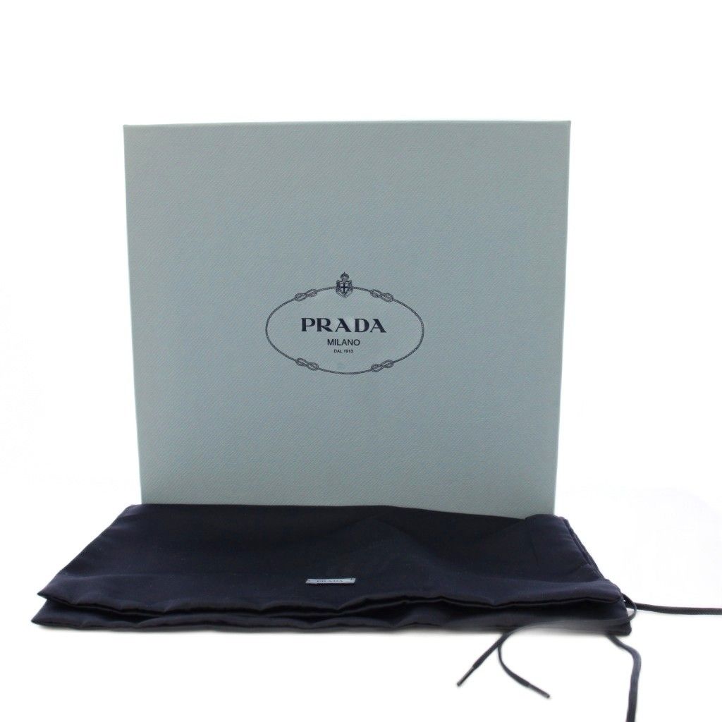 Prada Short Boots Side Zip Lace Up 35 Black — view 8