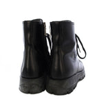 Prada Short Boots Side Zip Lace Up 35 Black — view 3