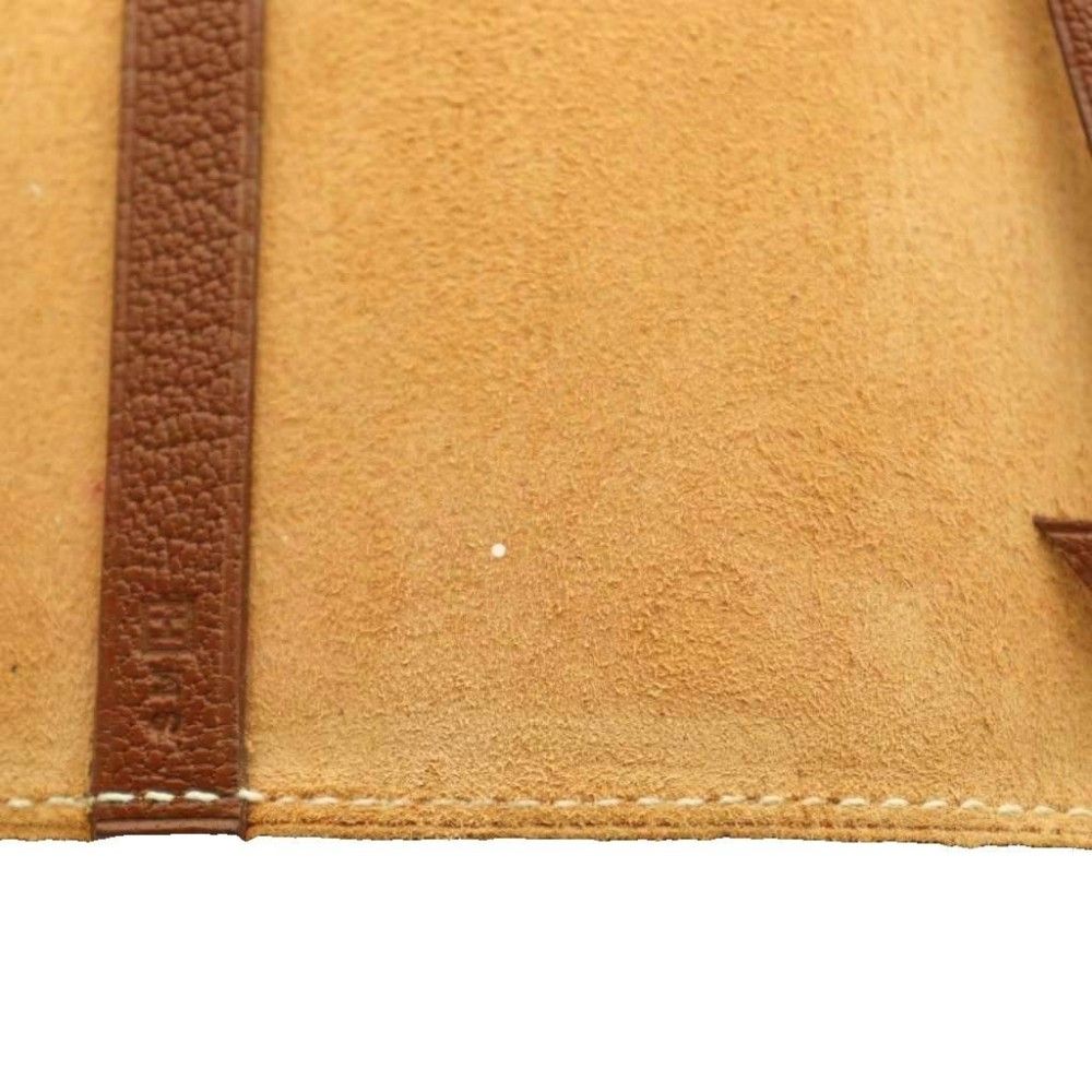 Hermes Leather Book Cover with Button Brown SS OS — view 7