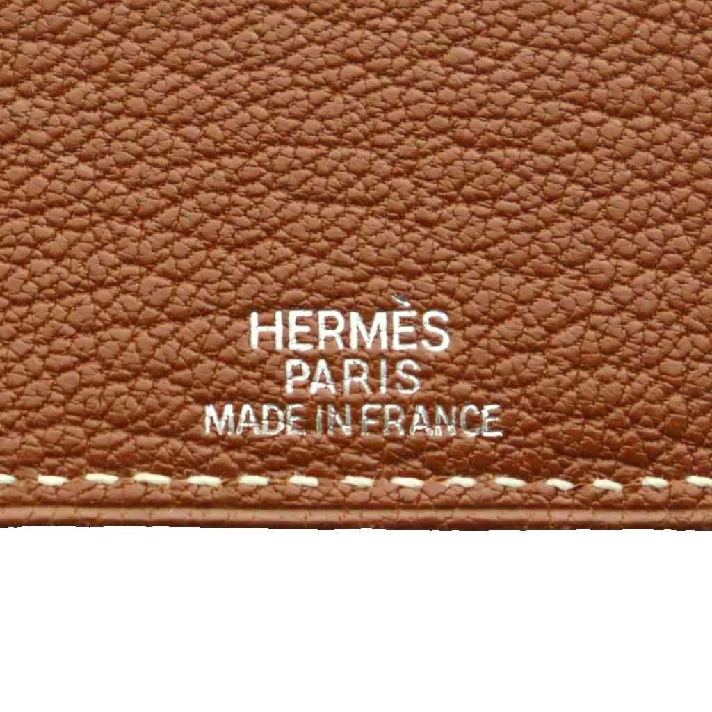 Hermes Leather Book Cover with Button Brown SS OS — view 6
