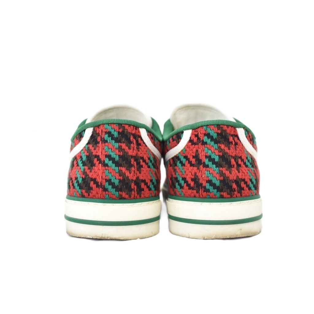 Gucci Tennis GG Logo Sherry Line Houndstooth Knit Canvas Low Cut Sneakers — view 3