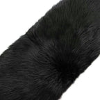Gucci Tippet Scarf Shawl Fur Beaver Silk Fringe Black — view 4