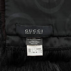 Gucci Tippet Scarf Shawl Fur Beaver Silk Fringe Black — view 3