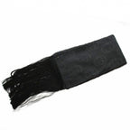Gucci Tippet Scarf Shawl Fur Beaver Silk Fringe Black — view 2