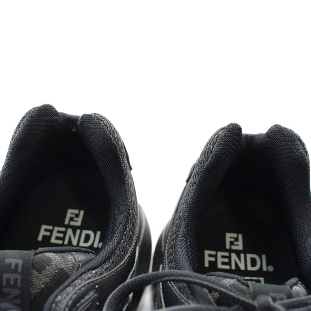 Fendi Faster Trainers Sneakers Leather Mesh Low Cut FF Logo 7 — view 4