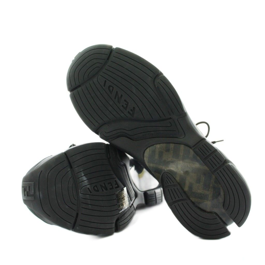 Fendi Faster Trainers Sneakers Leather Mesh Low Cut FF Logo 7 — view 6