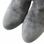 Chanel Long Boots Suede Round Toe Chunky Heel CC Logo 35.5 — view 3