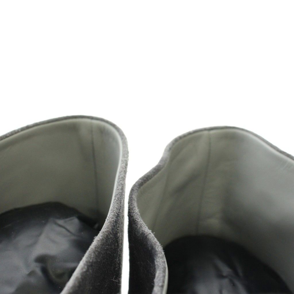 Chanel Long Boots Suede Round Toe Chunky Heel CC Logo 35.5 — view 4