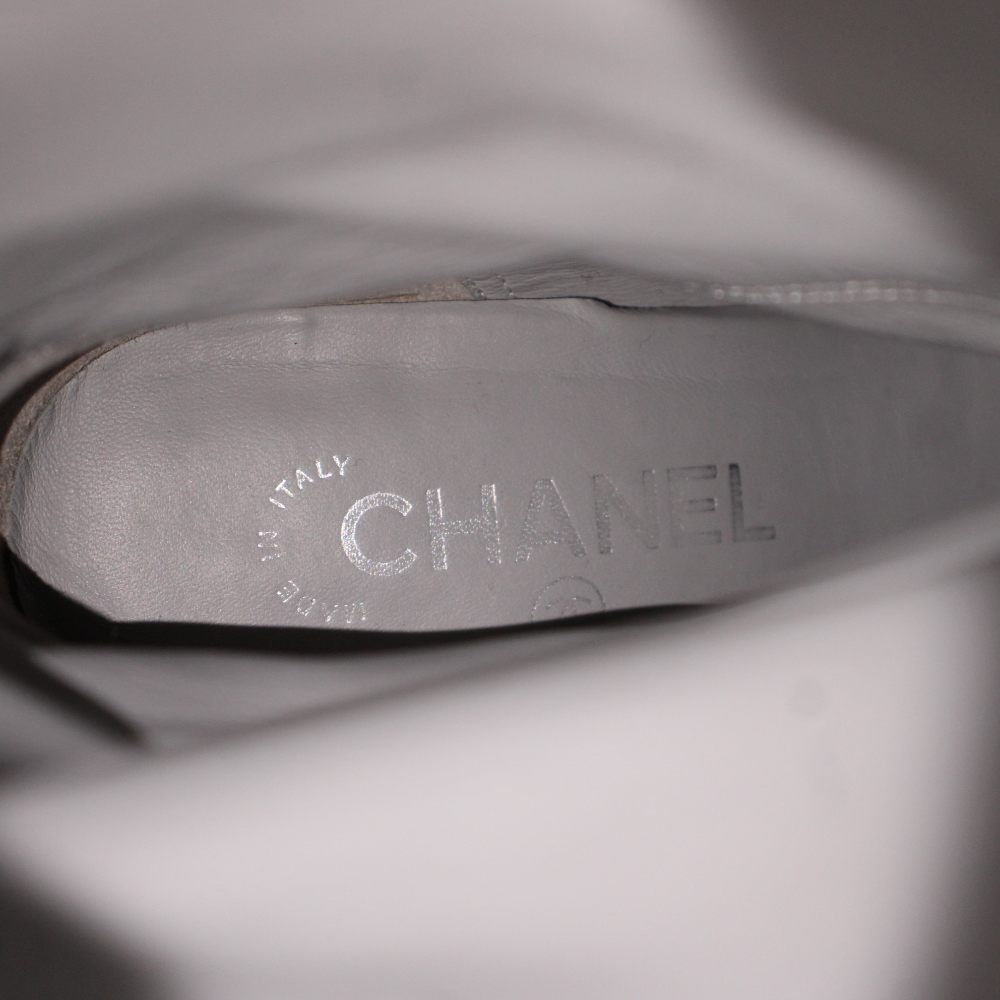 Chanel Long Boots Suede Round Toe Chunky Heel CC Logo 35.5 — view 7