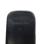 Hermes Evelyne Wood Sandals Mule Perforated Logo 36 Black — view 7