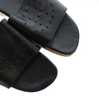 Hermes Evelyne Wood Sandals Mule Perforated Logo 36 Black — view 3