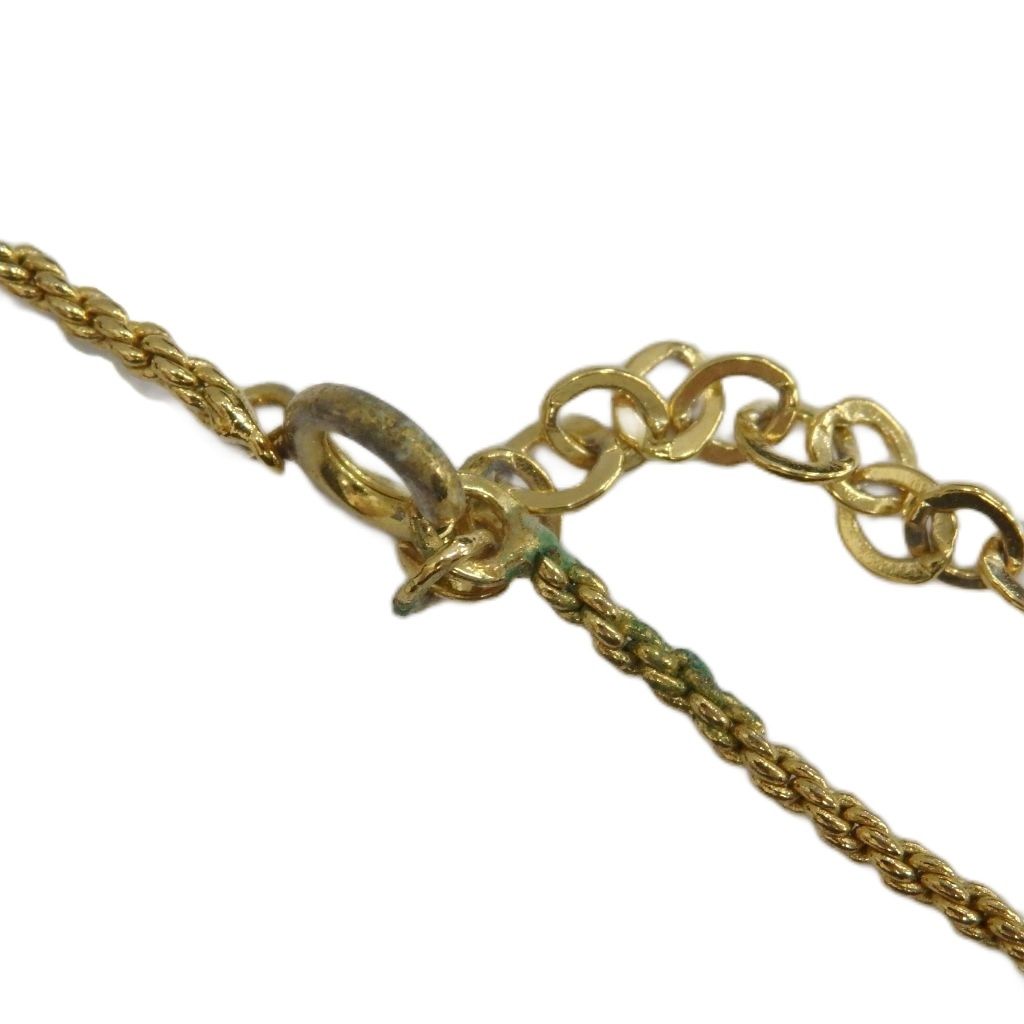 Dior Necklace Pendant Logo Rhinestone Gold — view 6