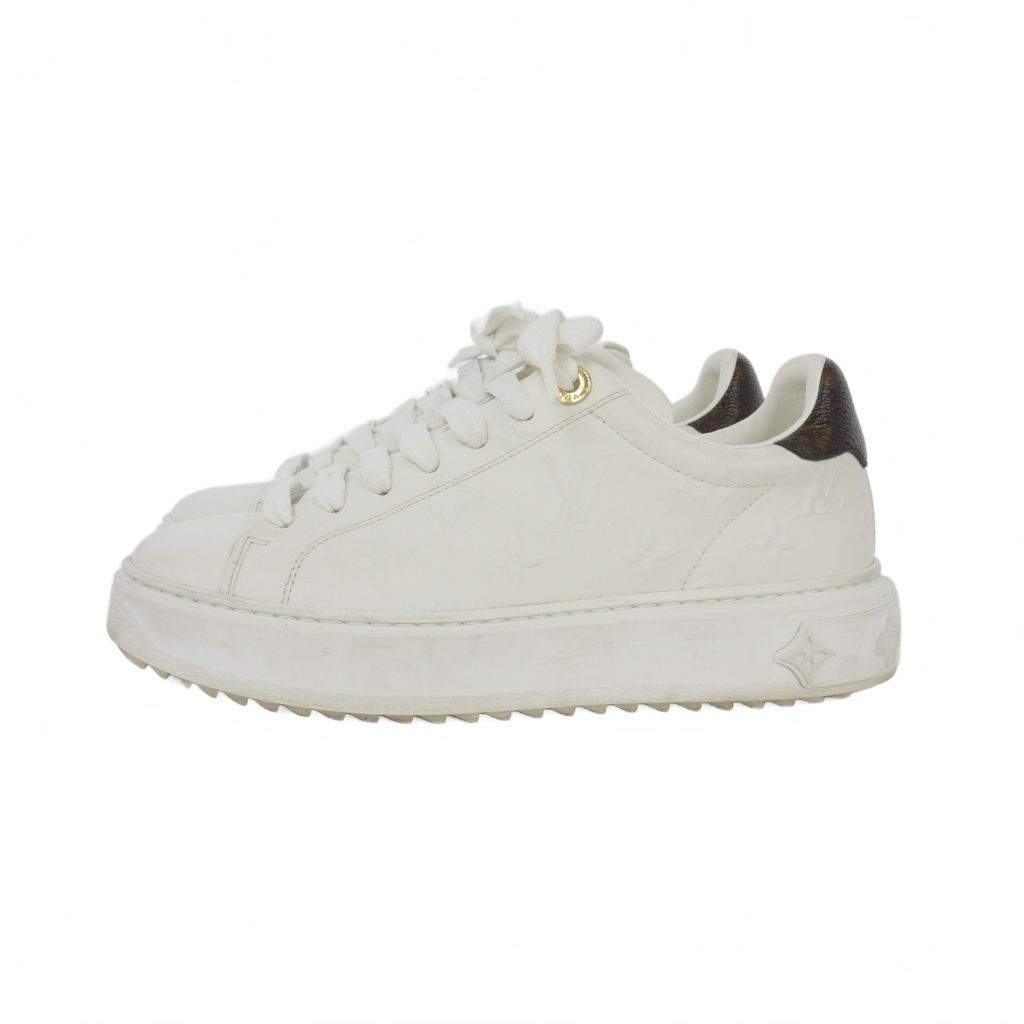 Louis Vuitton Time Out Line Monogram Sneakers Shoes 35.5 White — view 2