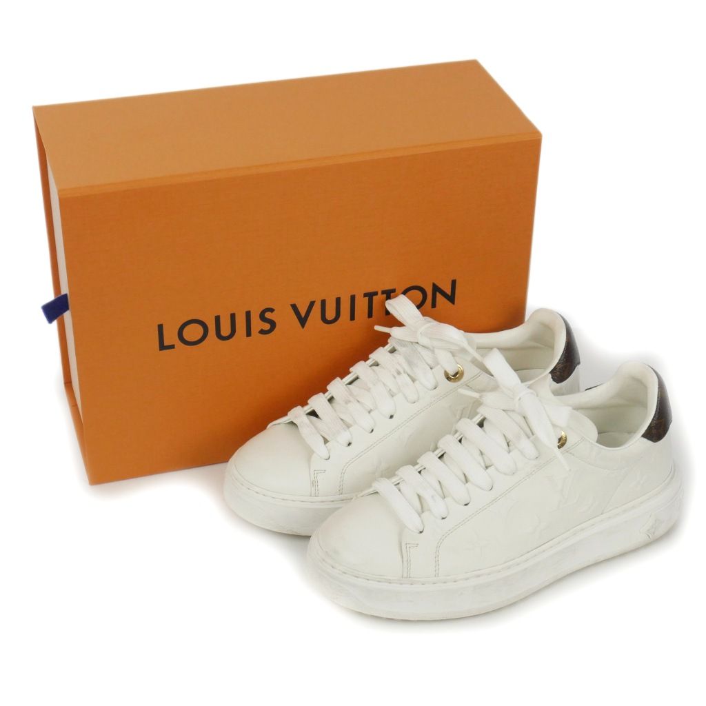 Louis Vuitton Time Out Line Monogram Sneakers Shoes 35.5 White — view 9