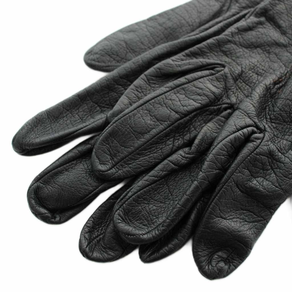 Gucci Gloves 5 Fingers Leather Horsebit Gold Black — view 4