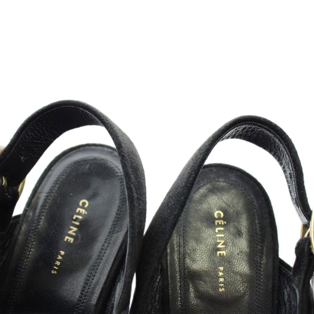 Celine Phoebe Philo Era Sandals Suede Open Toe Chunky Heel Ankle Strap 36 — view 4