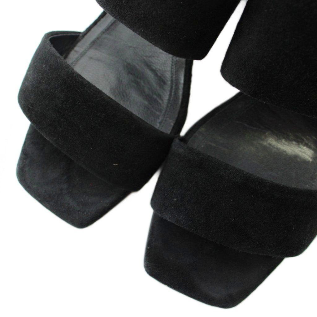 Celine Phoebe Philo Era Sandals Suede Open Toe Chunky Heel Ankle Strap 36 — view 3