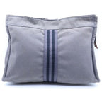 Hermes Fourre Tout Canvas Clutch Gray — view 2