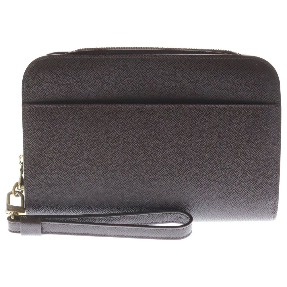 Louis Vuitton Taiga Baikal Grizzly Gold Leather Clutch Brown — view 2