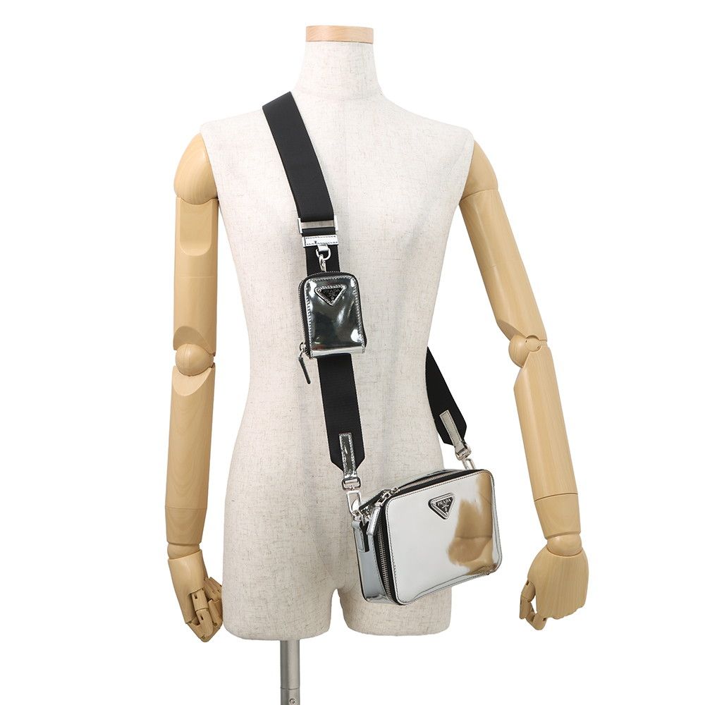 Prada Shoulder Bag Triangle Logo Brick Leather — view 4