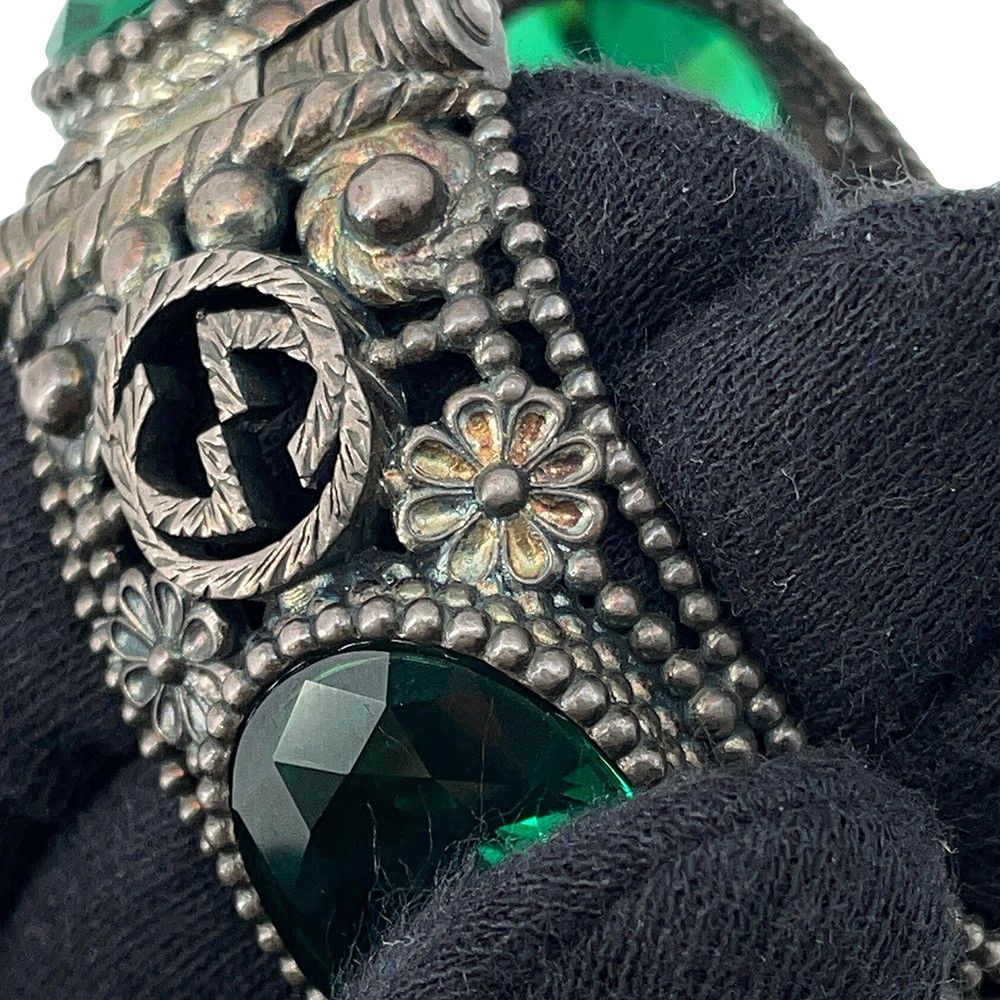 Gucci Bracelet Interlocking Flower Bangle 17 Stone Cat Head — view 7
