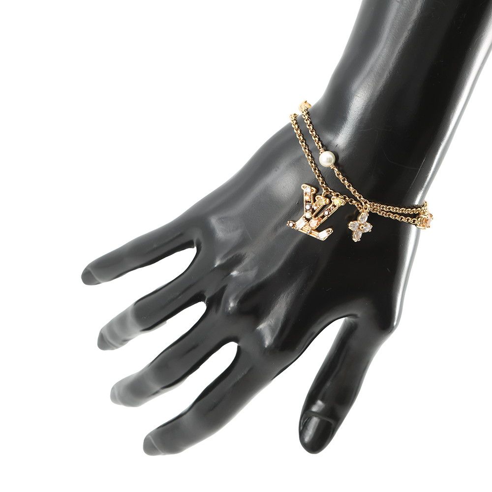 Louis Vuitton Bracelet LV Metal Strass Dore — view 4