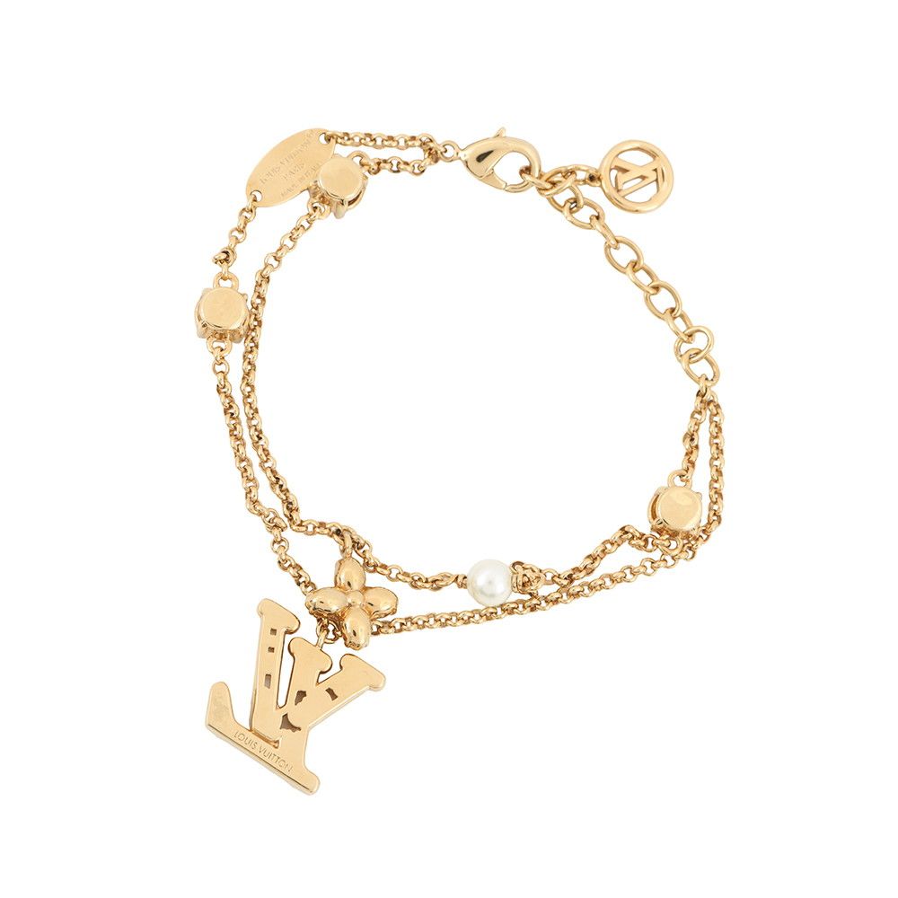 Louis Vuitton Bracelet LV Metal Strass Dore — view 3