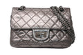 Chanel 2.55 Quilted 20 Double Flap Chain Shoulder Bag CC Logo Aged Calfskin
