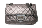 Chanel 2.55 Quilted 20 Double Flap Chain Shoulder Bag CC Logo Aged Calfskin