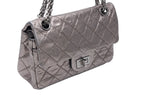 Chanel 2.55 Quilted 20 Double Flap Chain Shoulder Bag CC Logo Aged Calfskin — view 3